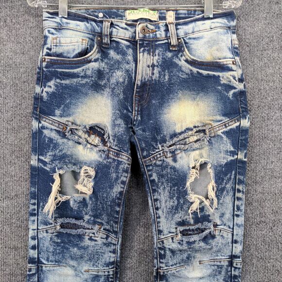 Evolution in Design Straight Jeans Womens 18 Blue 5-Pocket Distressed Acid Wash - Picture 3 of 11